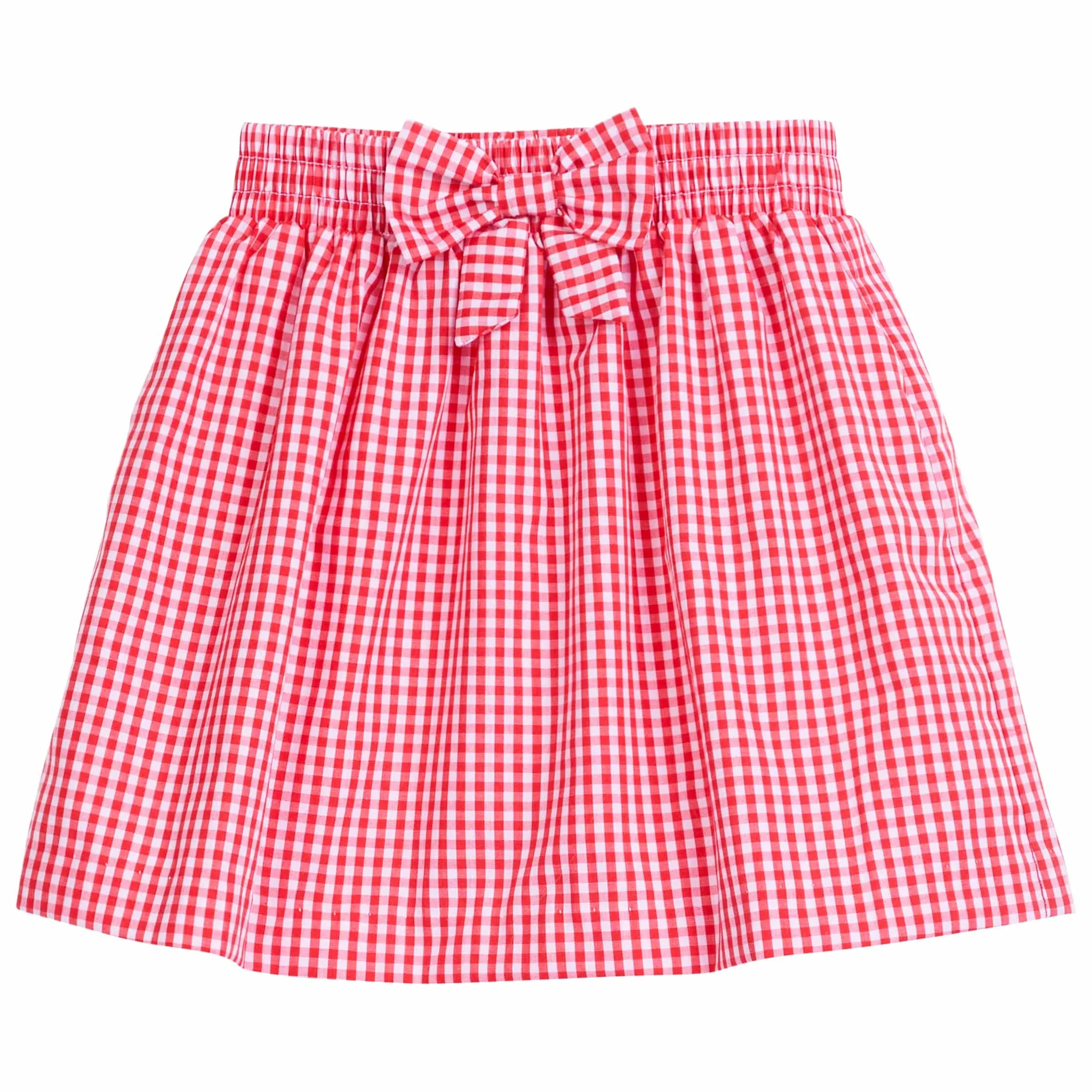 Smocked Bow Skirt - Red Gingham