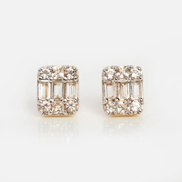 Solid Gold Art Deco Studs