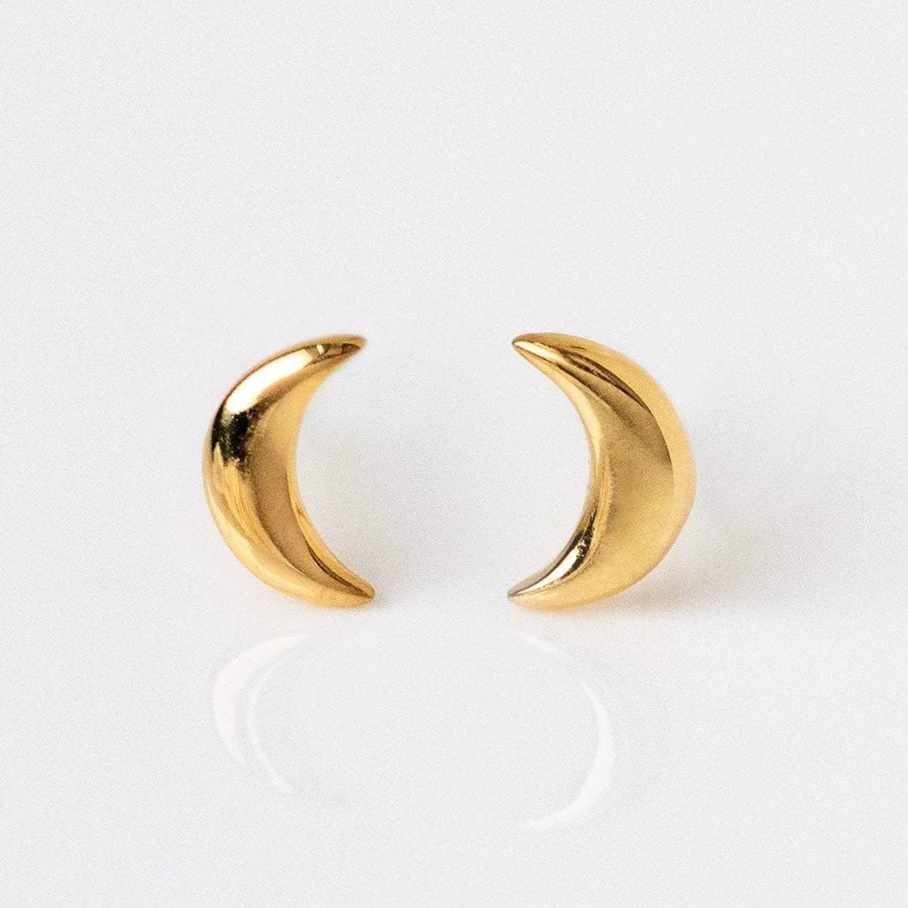 Solid Gold Moon Earrings