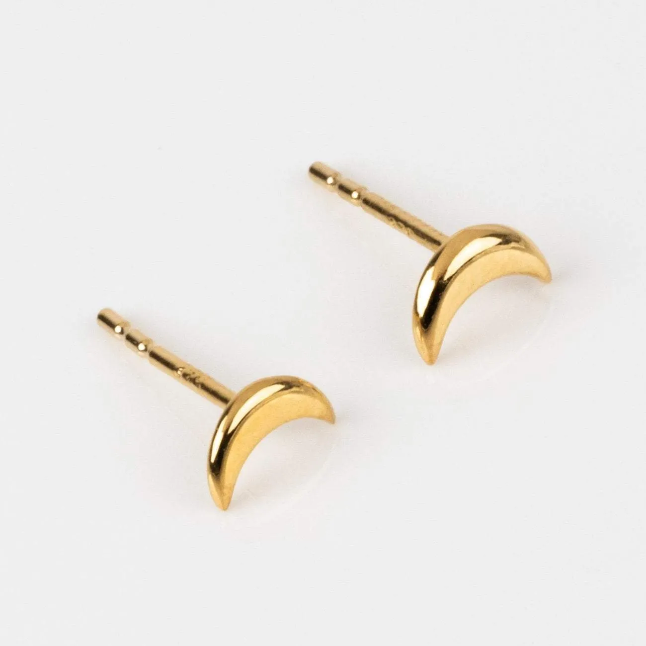 Solid Gold Moon Earrings