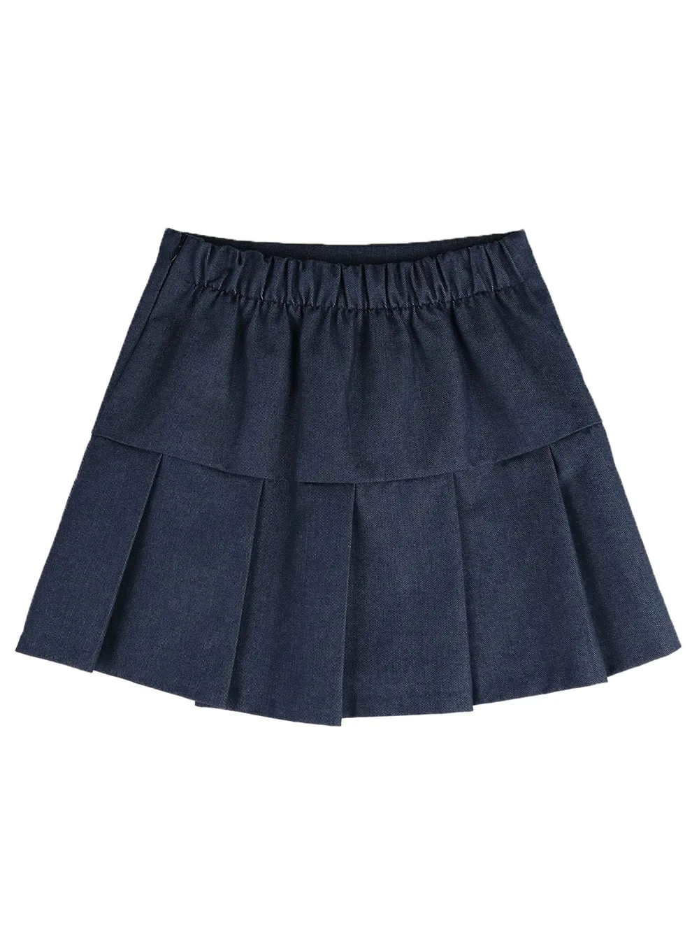 Solid Pleated Cotton Mini Skirt IM406