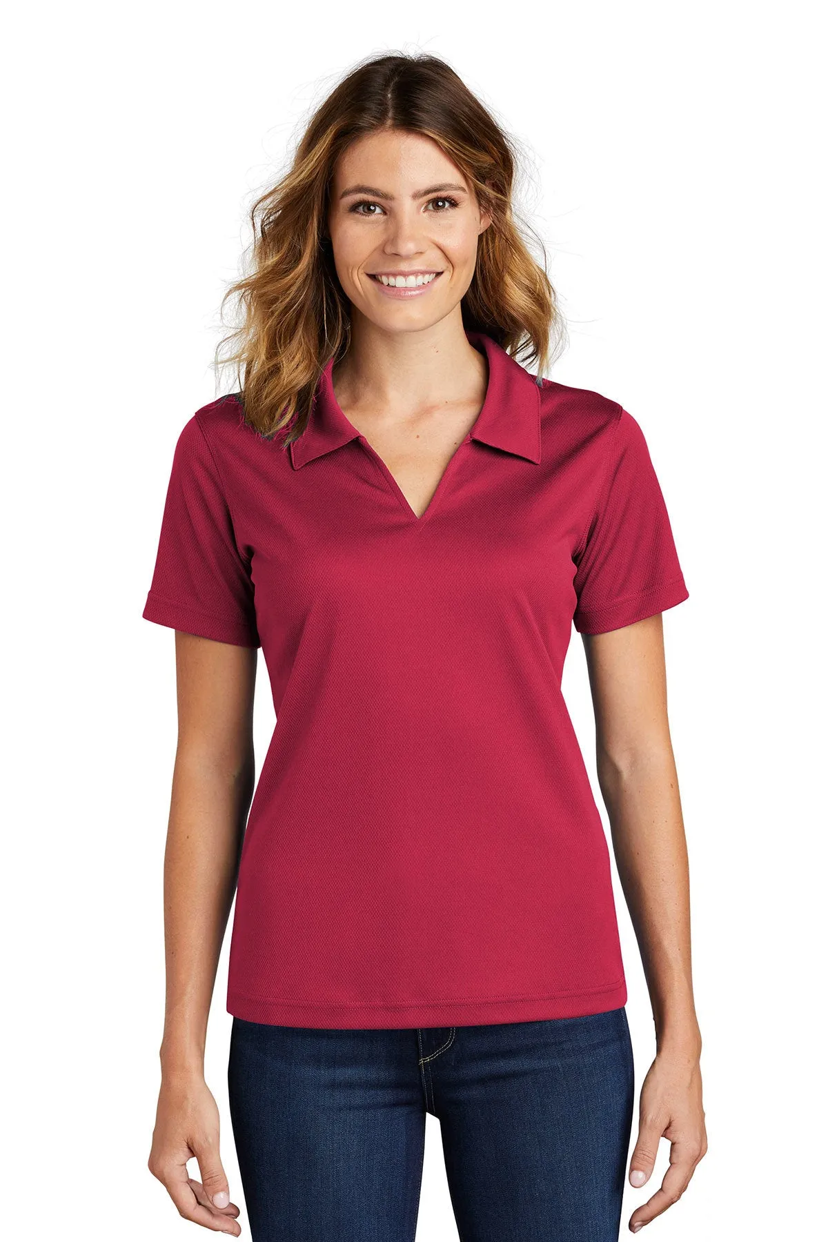 Sport-Tek Ladies Dri-Mesh L469 V-Neck Polo