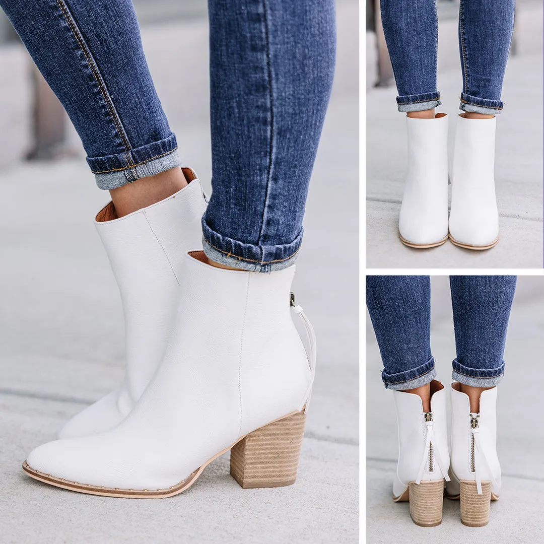 Stay In Step White Booties