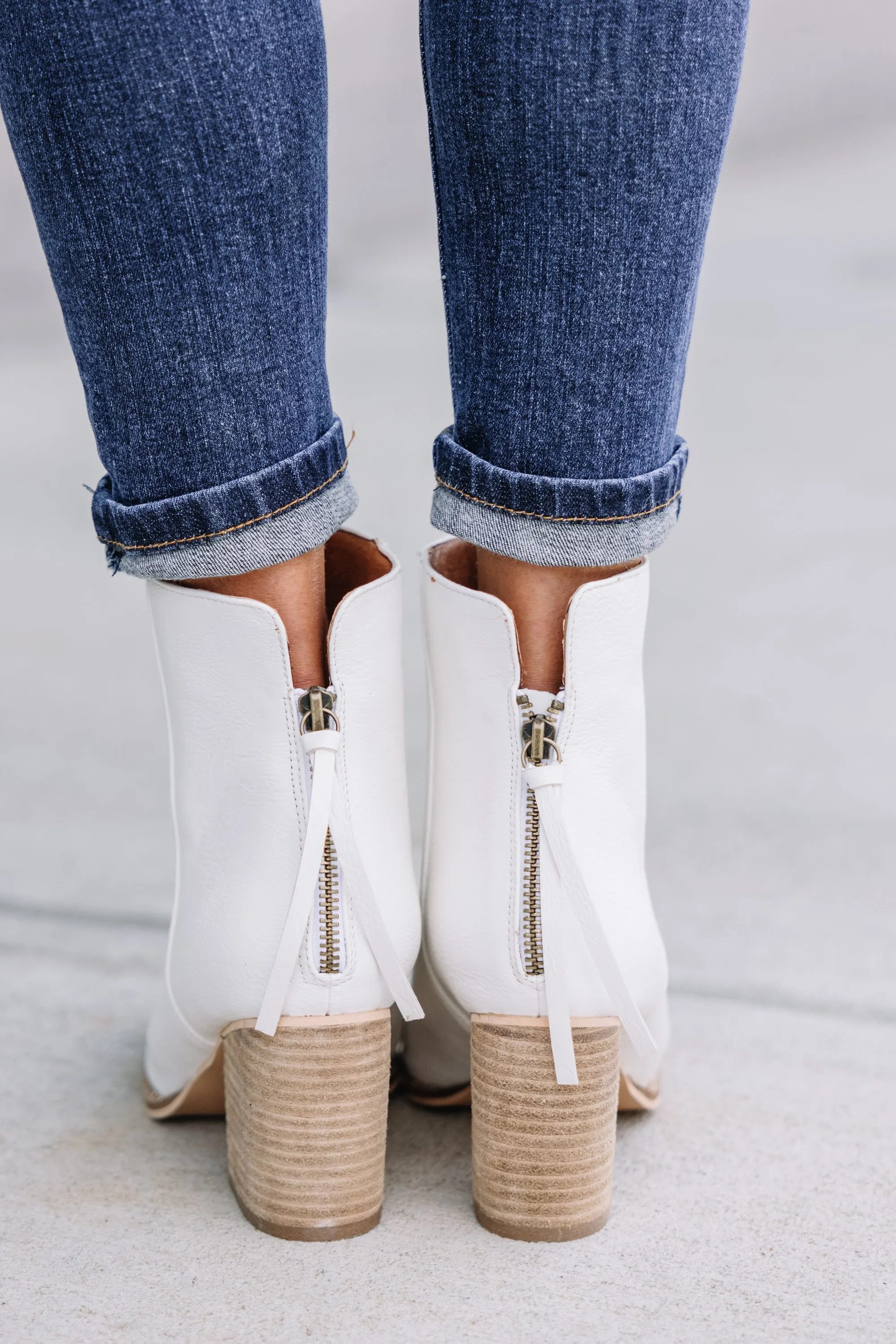 Stay In Step White Booties