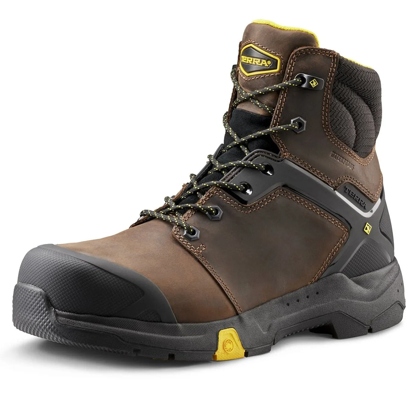 Terra Men's Carbine 6" Comp Toe WP Safety  Work Boot -Brown- 8395BN