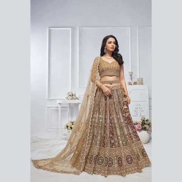 The Majestic Mustard bridal lehenga  | Ready To Wear |