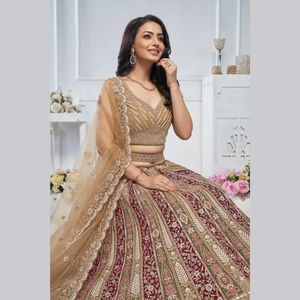 The Majestic Mustard bridal lehenga  | Ready To Wear |