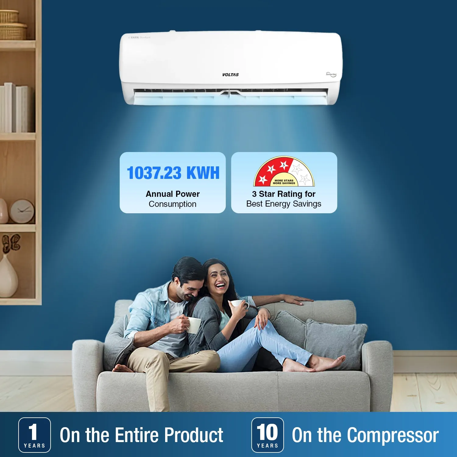 Voltas SmartAir Inverter AC, 1.5 Ton 3 star - 183V Vertis Elegant