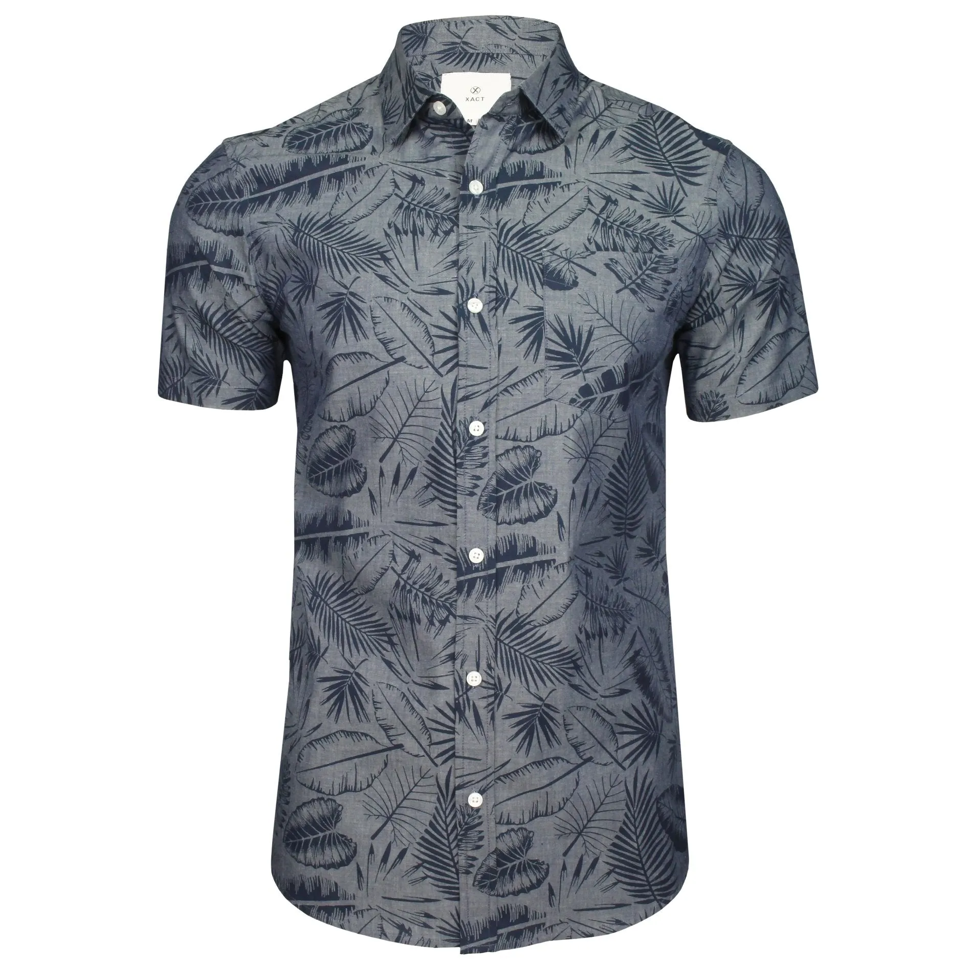 Xact Mens Cotton Hawaiian/ Floral Shirt - Short Sleeved