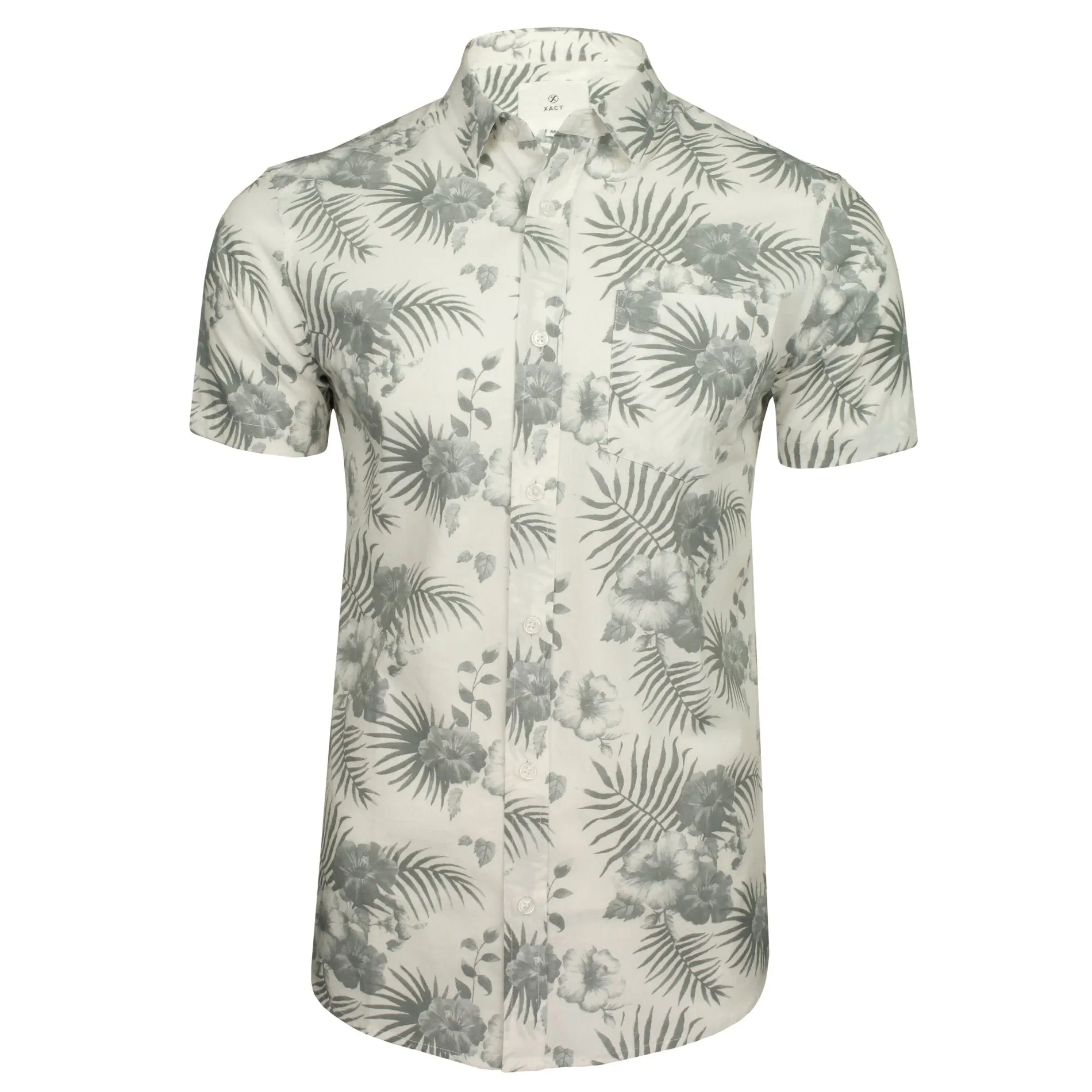 Xact Mens Cotton Hawaiian/ Floral Shirt - Short Sleeved